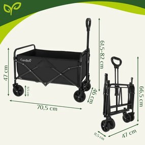 Skladací transportný záhradný vozík 90 l - 70,5 x 47 x 46 cm