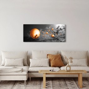 Obraz oranžových abstraktných gulí (120x50 cm)