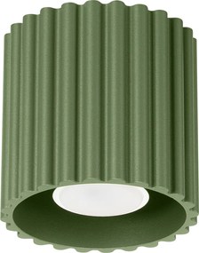 Stropné svietidlo Aura, 1x olivovo zelené hliníkové tienidlo, (10 cm)