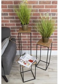 Stojan na kvety BASICLOFT 40x24 čierna/hnedá