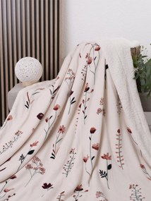 Baránková deka mikroplyš Exclusive 220 × 200 cm – Vlčie maky bežové