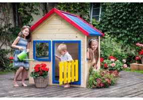 Woody Drevený záhradný domček s farebným lemovaním 10110