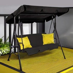 Pohodlná záhradná hojdačka čiernej farby