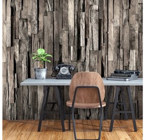 Artgeist Fototapeta - Wooden Curtain (Dark Brown) Veľkosť: 100x70, Verzia: Standard
