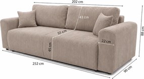 ROZKLADACIA POHOVKA SOREN 252x90 cm POSO 02