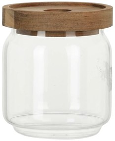 Sklenená nádoba s akátovým viečkom 400 ml, 0,4 l