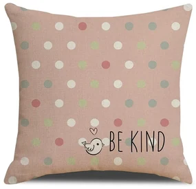 Obliečka na vankúš BE KIND 45x45 cm, ružová