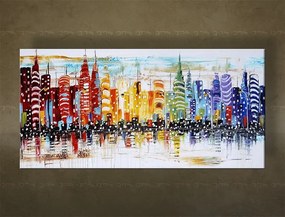 Maľovaný obraz na stenu MESTO