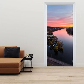 Fototapeta na dvere - Nočná Praha (95x205cm)