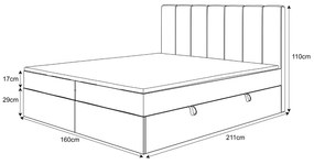 MANŽELSKÁ ČALÚNENÁ POSTEĽ S MATRACOM TRINITY 160X200 RIVIERA 21