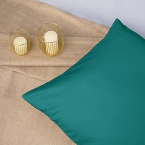 SATÉNOVÉ OBLIEČKY SATINLOVE CLASSIC 140X200 CM, 1KS 70X80 CM TMAVOTYRKYSOVÉ