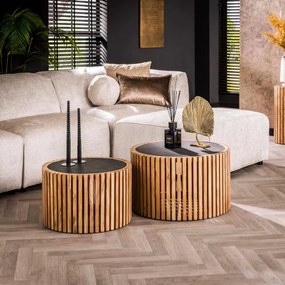 Konferenčný stôl 27-86 Slate Ø68 a Ø55cm 2-set  - Komfort-nábytok