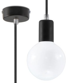 Závesné svietidlo Edison, čierne telo svietidla, výber z 10 farieb kábla