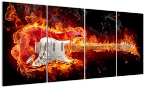 Obraz - gitara v ohni