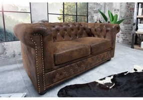Sedacia súprava 17109 Chesterfield 2-sedenie Antik hnedá  - Komfort-nábytok