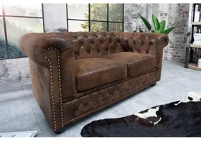 Sedacia súprava 17109 Chesterfield 2-sedenie Antik hnedá  - Komfort-nábytok