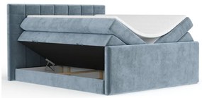 Modrá boxspring posteľ s úložným priestorom 140x200 cm Ava – Maison de Rêve