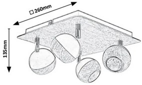 Rabalux 5616 - Bodové svietidlo ARTHUR 4xGU10/35W/230V