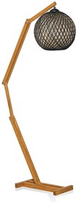 Stojací lampa Beehive z masivu černá/hnědá
