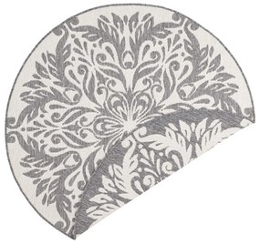 NORTHRUGS - Hanse Home koberce Kusový koberec Twin Supreme 103416 Madrid grey creme – na von aj na doma - 140x140 (priemer) kruh cm