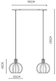 Lucide 73400/02/30 - Luster na lanku MIKAELA 2xE27/60W/230V čierna