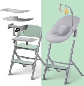 KINDERKRAFT SELECT-Detská jedálenská stolička LIVY Premium Olive green +ležadlo CALMEE