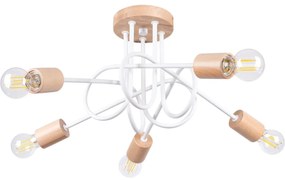 Sollux SL.1475 - Prisadený luster EMBER 5xE27/15W/230V biela/béžová/buk