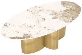 Konferenční stolek Modig 130 cm zlatý/mramor