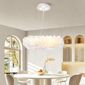 BRILAGI - LED luster na lanku FEATHER 3xE27/40W/230V + 3xLED/3W pr. 50 cm biela