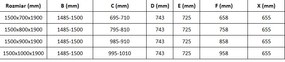 Mexen Omega, sprchovací kút s posuvnými dverami 150 (dvere) x 80 (stena) cm, 8mm číre sklo, chrómový profil, 825-150-080-01-00