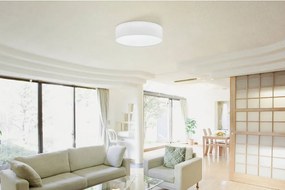 Biele stropné svietidlo s textilným tienidlom PASTERI – EGLO