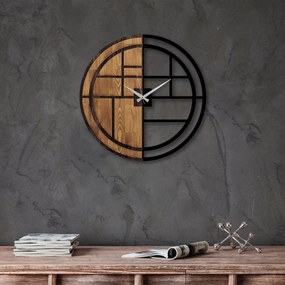 Dekoratívne nástenné hodiny WALLIE ORGANIC 56 cm orech/čierne