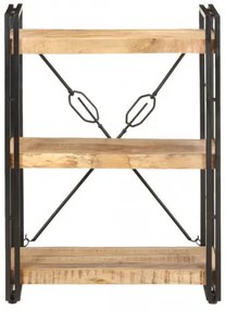 vidaXL Knižnica s 3 policami 90x30x80 cm mangovníkový masív-