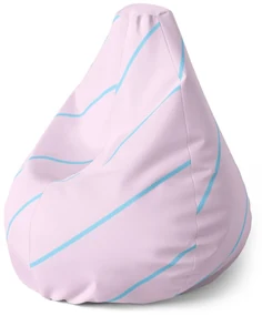 Sablio Sedací vak Pear Modré pruhy na ružovej - 70 x 95 x 15 cm