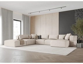 Béžová rohová pohovka do "U", ľavý roh Esther - Milo Casa