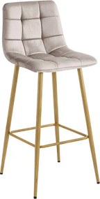 Barová stolička ARCETO zamatová, tmavobéžová / hnedá