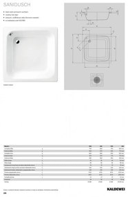 Kaldewei Sanidusch 250 - Sprchová vanička 800x800 mm, alpská biela 332000010001
