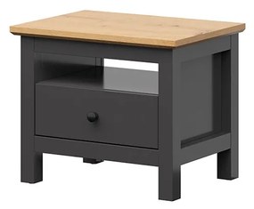 Nočný stolík  BRW Hesen KOM1S/5/6 (grafit + dub artisan). Vlastná spoľahlivá doprava až k Vám domov. 1062499