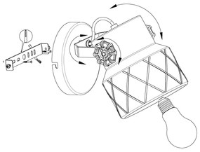 Eglo 39868 - Nástenné svietidlo HILCOTT 1xE27/40W/230V