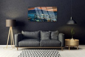 Obraz na skle Mesto hora dmy 125x50 cm