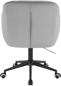 LuxuryForm DESIGN Stolička AVOLA VELUR na čiernej podstave s kolieskami - svetlo šedá