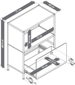 Kovový príborník »CN3 Kids« so zásuvkou, pistáciový