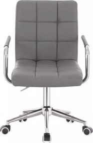 LuxuryForm DESIGN Stolička VERONA na striebornej podstave s kolieskami - šedá