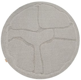 Sivý vlnený okrúhly koberec ø 133 cm Morphic Organica – Agnella