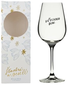 Bella Rose Pohár na víno Všechno bude No. 2 + vianočná krabička – CZ