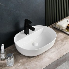 BPS-koupelny Keramické umývadlo na dosku HYD-EI-WH-510 51x40,5 cm, biele