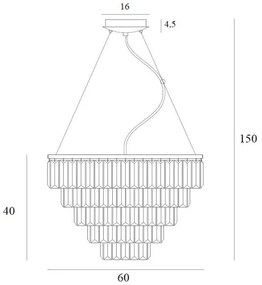 MAXLIGHT P0424 - Luster na lanku MONACO 15xG9/40W/230V pr. 60 cm zlatá