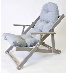 Sivé drevené skladacie záhradné ležadlo Borneo – Rojaplast