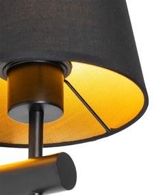Moderná nástenná lampa čierna - Pluk
