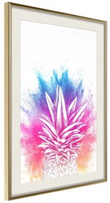 Artgeist Plagát - Colourful Pineapple [Poster] Veľkosť: 30x45, Verzia: Čierny rám